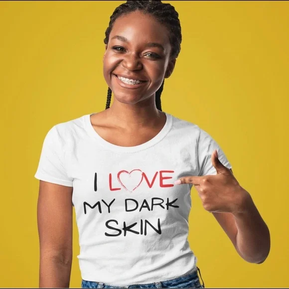 Black Culture History Valentine Tee LOVE MY DARK SKIN Pride Size XL Unisex - Picture 1 of 3